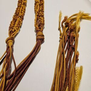 Boho Gold and Brown Woven Rope Belt Waist "32-38"